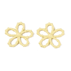 Шампанско-Желтый Многожильные звенья из сплава с цветочным узором, окрашенные аэрозольной краской., без свинца, без никеля и без кадмия, шампанское желтый, 32~33x32~34x5 мм, отверстие : 11x6 мм