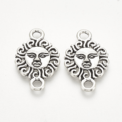 Античное Серебро Соединители из сплава в тибетском стиле, солнце, без кадмия, без никеля и без свинца, античное серебро, 24x15x3 мм, отверстие : 2.5 мм