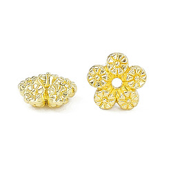 Light Gold Rack Plating Alloy Spacer Beads, Flower, Light Gold, 7x7.5x3mm, Hole: 0.8mm