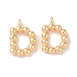 Настоящее золото 18K Латунные подвески, без кадмия, без никеля и без свинца, письмо амулеты, реальный 18 k позолоченный, 12.5x9x2 мм, отверстие : 1 мм