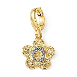 Christmas Wreath Рождественские подвесные украшения в виде цветов из латуни со стразами, с застежками, без свинца, без кадмии и без никеля, реальный 18 k позолоченный, Рождественский венок, 25 мм, Кулон : 14.5x13x2.5 мм