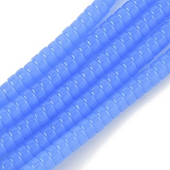 Светло-Голубой Стеклянные бусины из имитации нефрита, диск, Небесно-голубой, 6x3 мм, отверстие : 1.2 мм, около 115 шт / нитка, 14.96'' (38 см)