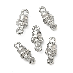 Нержавеющая Сталь Цвет Хэллоуин 304 звенья из нержавеющей стали, подвески-соединители в виде черепа, не тускнеет, цвет нержавеющей стали, 9.5x4.5x2.5 мм, отверстие : 0.8 мм