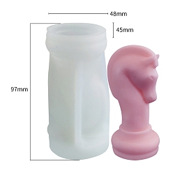 Белый Рельефные столбы diy силиконовые формы для свечей, для изготовления свечей, пищевой силикон, шахматы, белые, 4.8x4.5x9.7 см