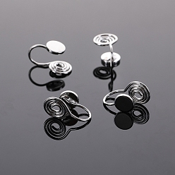 Платина Латунные серьги с клипсами, для серьги решений, платина, 14x8 мм