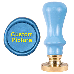 Золотой DIY альбом, пустая латунная сургучная печать штамп головы и ручки, круглые, голубой, золотые, 2.5x9 см