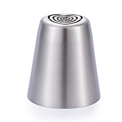 Stainless Steel Color Non-Tarnish Heart Stainless Steel Russian Piping Tips, Cake Decorating Tips, for Cupcake Cookies Birthday Party, Stainless Steel Color, 40.5x37mm, Inner Diameter: 35mm