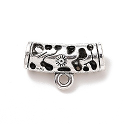 Античное Серебро Поручни из сплава в тибетском стиле, петля под залог, Вешалка ссылки, изогнутая трубка, античное серебро, 12.5x22x7 мм, отверстие : 2 мм, внутренний диаметр: 5 мм, 222 шт / 500 г