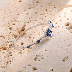 Серебро 925 Кольца из стерлингового серебра с паве из кубических цирконий, цветок, серебряные, размер США 8 (18.1 мм)