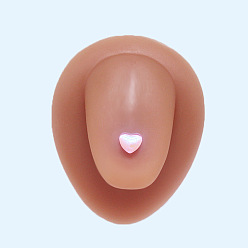 Pink Кольца для языка из нержавеющей стали с эмалью в форме сердца для женщин и мужчин, розовые, 16 мм, штифты : 1.6 мм