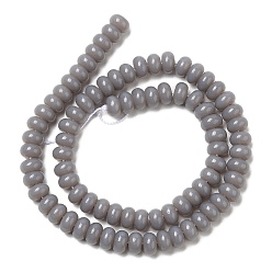 Gray K9 Glass Beads Strands, Imitation Jade Glass Beads, Rondelle, Gray, 8~8.5x4.5~5mm, Hole: 1.4mm, about 84pcs/Strand, 15.87 inch(40.3cm)