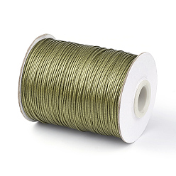 Dark Olive Green Korean Waxed Polyester Cord, Dark Olive Green, 1mm, about 85yards/roll