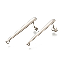 Нержавеющая Сталь Цвет 304 Результаты серьги из нержавеющей стали, аксессуары для сережек своими руками, цвет нержавеющей стали, 35x4x4 мм, отверстие : 2 мм, штифты : 0.5 мм