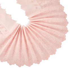 Pink 3Mètres de ruban à broderie florale en coton, accessoires de vêtements, rose, 9-1/4 pouces (235 mm)
