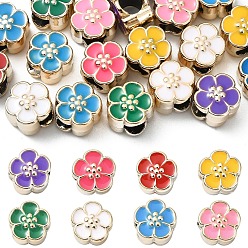 (52) Непрозрачная лаванда 20шт. УФ-покрытие акриловые европейские бусины, с эмалью, бусины с большим отверстием, разноцветные, цветок, разноцветные, 10.5x11x8 мм, отверстие : 5 мм