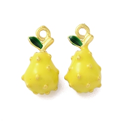 Pear Подвески из эмали и сплава, без кадмия, без никеля и без свинца, матовый золотой цвет, груша, 18.5x10x10 мм, отверстие : 1.6 мм