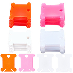 (52) Непрозрачная лаванда 120шт 4 цвета пластиковые намоточные доски, бобины для ниток, для вышивки крестиком, хлопчатобумажной нитью, рукоделием, сделай сам, для хранения шитья, кость, разноцветные, 38x35x1 мм, отверстие : 6.7 мм, 30 шт / цвет