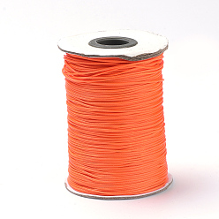 Оранжево-Красный Плетеные корейские вощеные полиэфирные шнуры, оранжево-красный, 3 мм, около 43.74 ярдов (40 м) / рулон