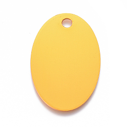 Gold Pet Aluminium Pendants, Stamping Blank Tag, Oval, Gold, 38x25x1mm, Hole: 3.5mm