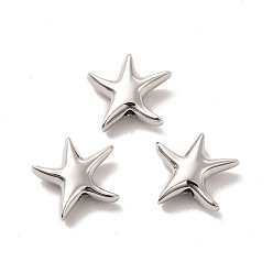 Платина Покрытие стойки экологически чистыми латунными бусинами, долговечный, без свинца и без кадмия, звезда, платина, 12x13x4 мм, отверстие : 2 мм