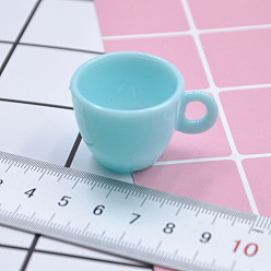 Sky Blue Miniature Plastic Mini Cup, for Dollhouse Accessories Pretending Prop Decorations, Sky Blue, 40x30x25mm