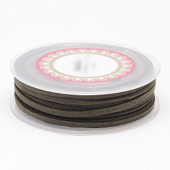 Темно-оливково-зеленый Шнуры из искусственной замши, искусственная замшевая кружева, темно-оливковый зеленый, 3x1.5 мм, около 5.46 ярдов (5 м) / рулон