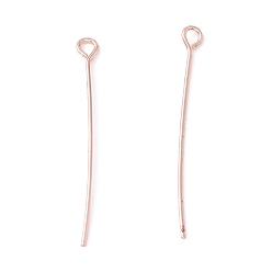 Розовое Золото Латунный штифт, без кадмия и без свинца, розовое золото , 30~30.5x3x0.5 мм, 24 датчик, отверстие : 1.6 мм