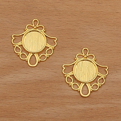 Золотой Сеттинги для кулона(кабошонов), сплав, цветок, золотые, лоток : 12 мм, 29x25 мм