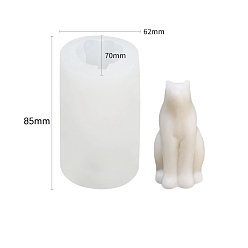 White Bear Candle DIY Food Grade Silicone Mold, For Candle Making, White, 6x7x8.5cm, Inner Diameter: 3.7x5x7cm