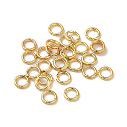 Настоящее золото 18K 304 из нержавеющей стали открыты кольца прыжок, круглые, для плетения кольчуги, реальный 18 k позолоченный, 4x0.7 мм, внутренний диаметр: 2.5 мм