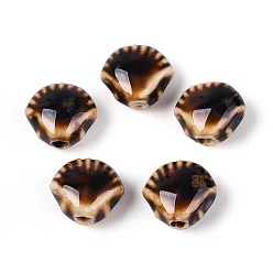 Кокосово-Коричневый Ручной фарфоровые керамические шарики, фантазии античного стекла фарфора, формы раковины, кокосового коричневый, 10.5~11x12x7~8 мм, отверстие : 2 мм