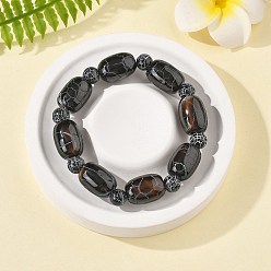 Натуральный Агат Натуральный агат бисера браслеты простирания, окрашенная и подогревом, баррель, внутренний диаметр: 2-1/4 дюйм (5.8 см)