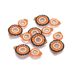 Разноцветный Японский бисер miyuki & toho ручной работы ссылки, Ткацкий станок, перегонный куб, красочный, 32~33x17x1.5~2 мм, отверстие : 2 мм