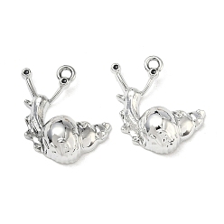 Платина Подвески из эмали и сплава, улитка прелести, платина, 22x24.5x6 мм, отверстие : 2.3 мм