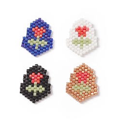 Mixed Color Handmade Japanese Seed Beads, Loom Pattern, Arrows with Rose, Mixed Color, 18x15x1.5mm