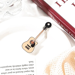 Лимонный шифон Акриловые заколки для волос в виде гитары из кожи аллигатора, аксессуары для волос для женщин и девочек, лимонный шифон, 60x20x10 мм