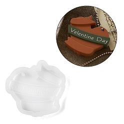 Сердце DIY силиконовые формы кулон, формы для литья смолы, для уф-смолы, изготовление изделий из эпоксидной смолы, белые, сердце, 62x65x10 мм, отверстие : 2.5 мм