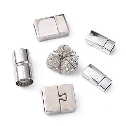 Platine Fermoirs magnétiques en alliage, mixedstyle, platine, 20~30x9~17x6~7mm, Trou: 1~4x11mm