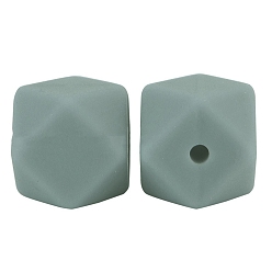 Кадет Синий Восьмиугольные бусины из пищевого силикона, кадетский синий, 17 мм