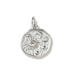 Платина Латунные микро проложить кубического циркония прелести, самородок и солнце и луна, стойки покрытие, долговечный, без кадмия и без свинца, с целью перехода в кольце, платина, 14.5x12.5x1.8 мм, отверстие : 3.4 мм