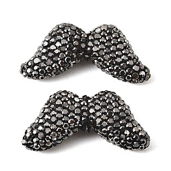Реактивный Самолет Ручной полимерной глины шариков Rhinestone, усы, струя, 17x36.5x8.5 мм, отверстие : 1.5 мм