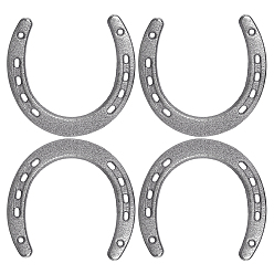 Античное Серебро 4шт. чугунные настенные украшения в форме подковы, домашнего декора, античное серебро, 110x115x7 мм