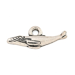 Античное Серебро Сплавочные подвески тибетского стиля, кит, античное серебро, 7.5x19x1.5 мм, отверстие : 1.8 мм
