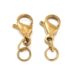 Настоящее золото 18K 304 нержавеющая сталь застежка когтя омара, с прыжковых колец, ионное покрытие (ip), реальный 18 k позолоченный, 15 мм