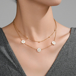 Золотой Ромашка цветок 304 ожерелья из нержавеющей стали, золотые, 14.76 дюйм (37.5 см)