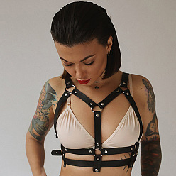 Черный Панк-готика pu кожа мода цепочка ремни для тела, регулируемые ремни на талии, аксессуары для хэллоуина, чёрные, 970 мм