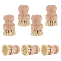 Цвет Древесины 7шт. щеток для чистки с щетиной, с деревянной ручкой, деревесиные, 83x49 мм