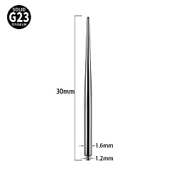 Нержавеющая Сталь Цвет G23 титановые прокалывающие конические штифты для вставки, для звонка, цвет нержавеющей стали, 30x1.6 мм, внутренний диаметр: 1.2 мм