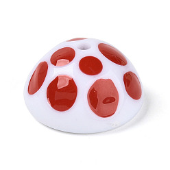 Белый Дым Непрозрачные акриловые эмалированные бусины, шляпка гриба, серый, 24.5x13.5 мм, отверстие : 2.5 мм