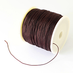 Coconut Brown Braided Nylon Thread, Chinese Knotting Cord Beading Cord for Beading Jewelry Making, Coconut Brown, 0.5mm, about 150yards/roll